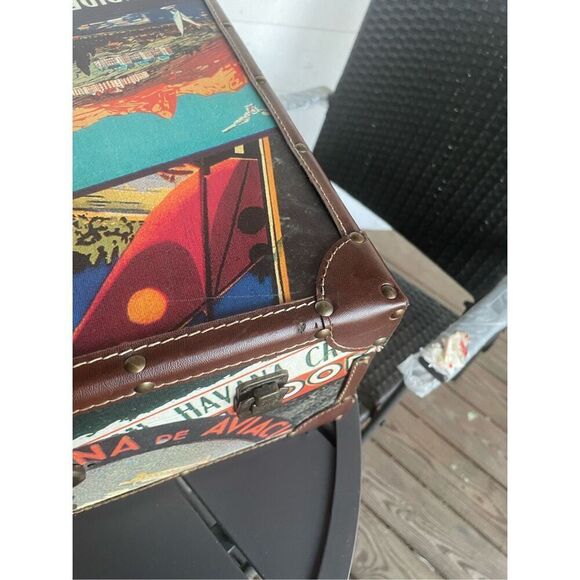 Vintage Caribbean Hotel Mexican Motif Hard Shell Suitcase/ Party Decor/ Theme - Picture 12 of 15